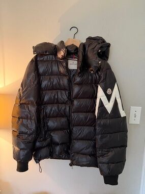 Moncler Black Jacket with Red and Blue Trim